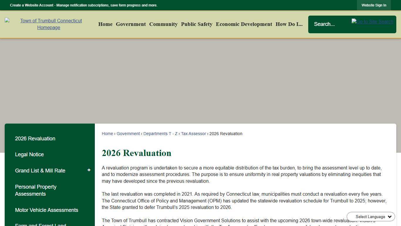 2026 Revaluation Trumbull, CT